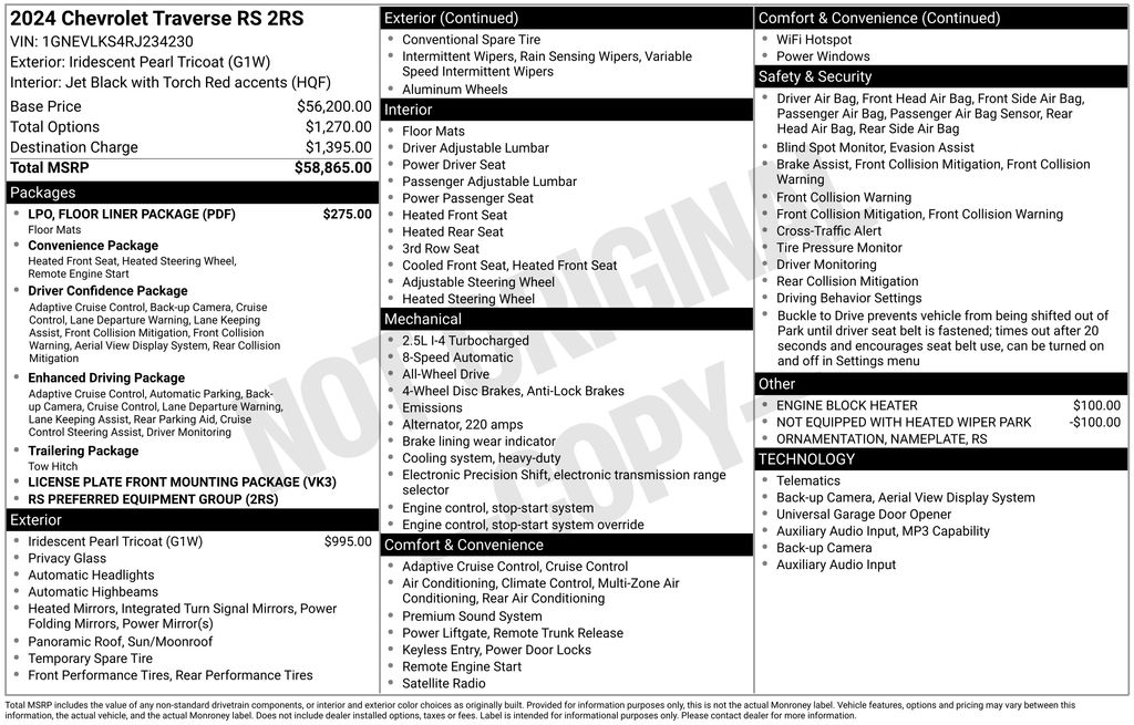 2024 Chevrolet Traverse AWD RS's photo
