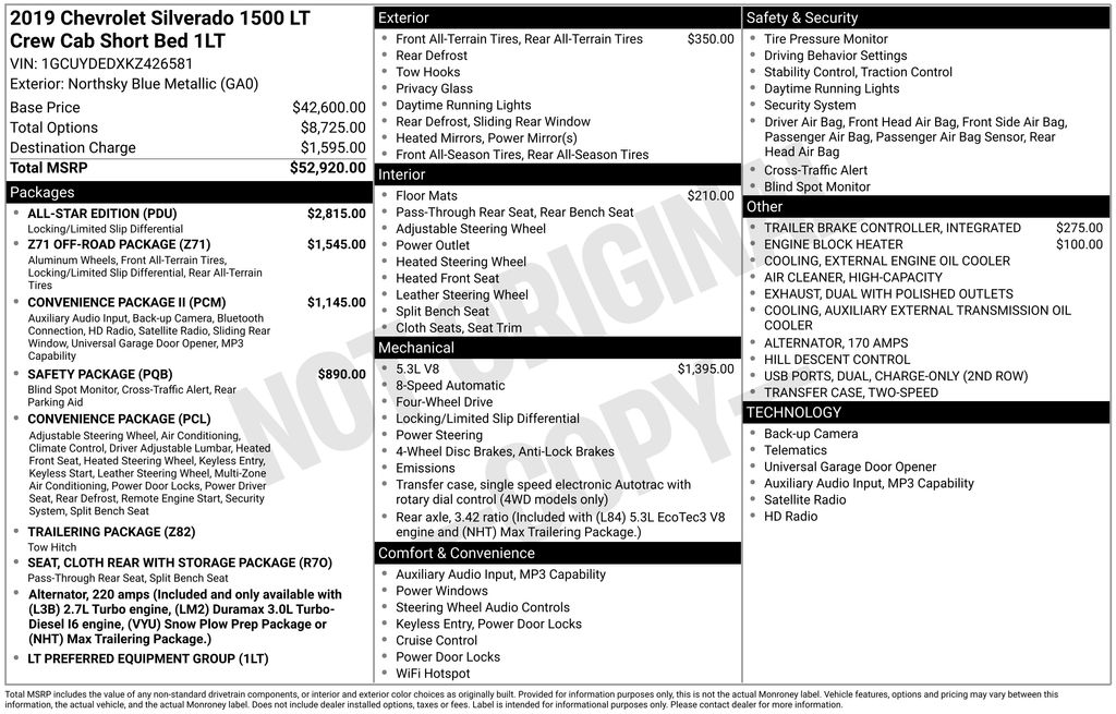 2019 Chevrolet Silverado 1500 LT 4X4 Crew Cab Short Box's photo