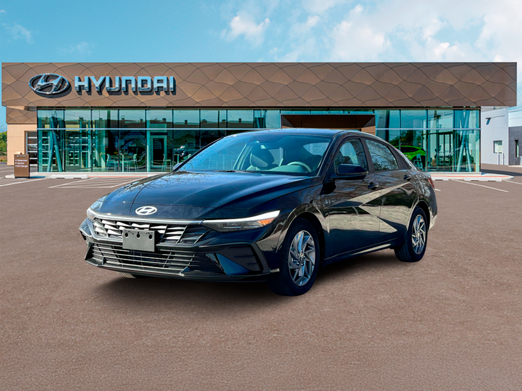New 2025 Hyundai Elantra Hybrid Blue Sedan