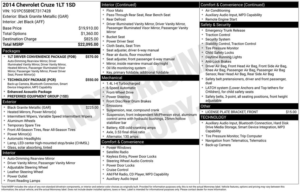 2014 Chevrolet Cruze 1LT Auto's photo