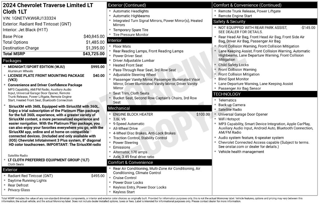  Chevrolet Traverse Limited