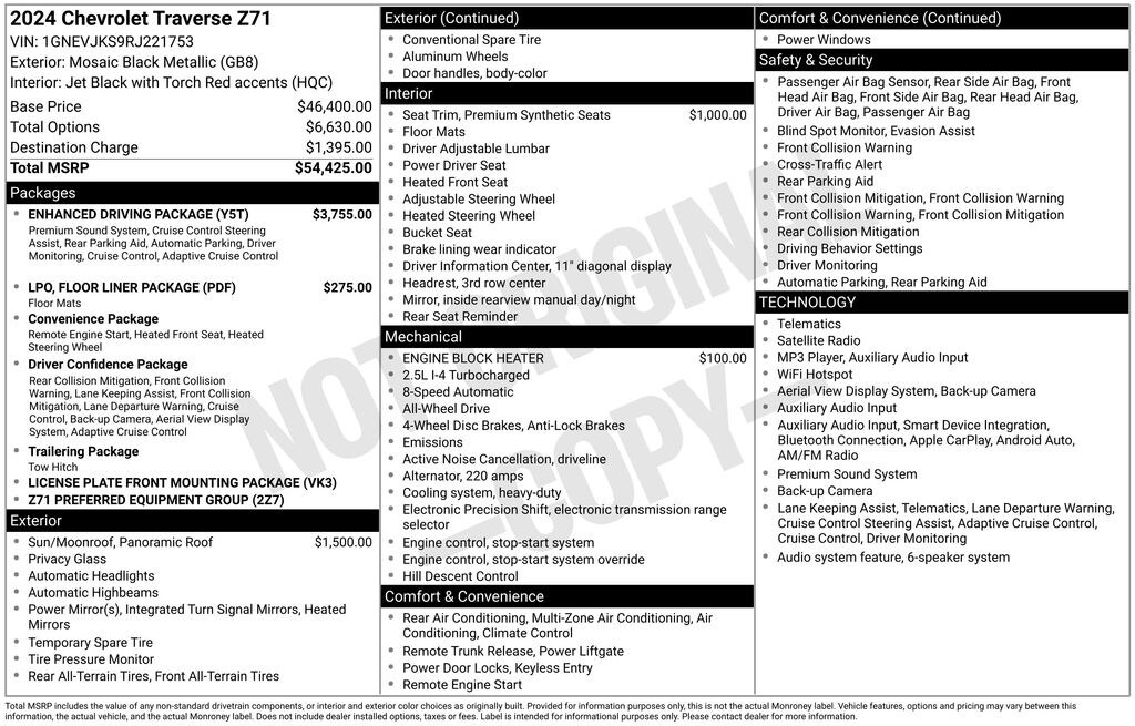 Used 2024 Chevrolet Traverse Z71 SUV