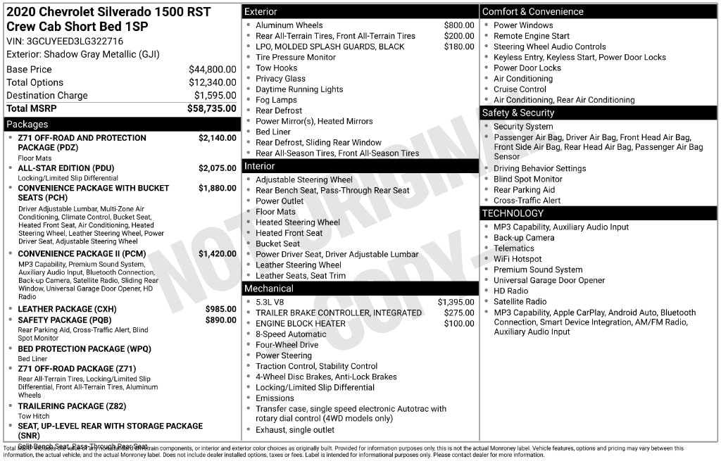 Used 2020 Chevrolet Silverado 1500 RST Truck Crew Cab