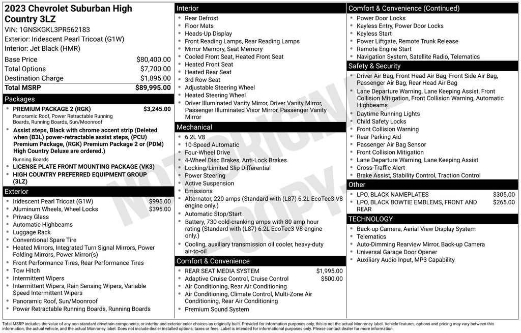 2023 Chevrolet Suburban 4WD 1500 High Country's photo