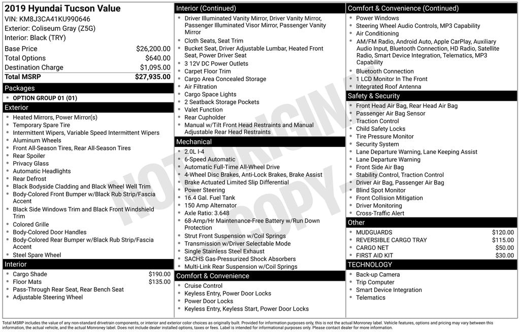 Used 2019 Hyundai Tucson Value SUV