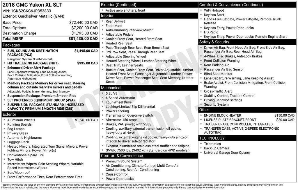Used 2018 GMC Yukon XL SLT SUV