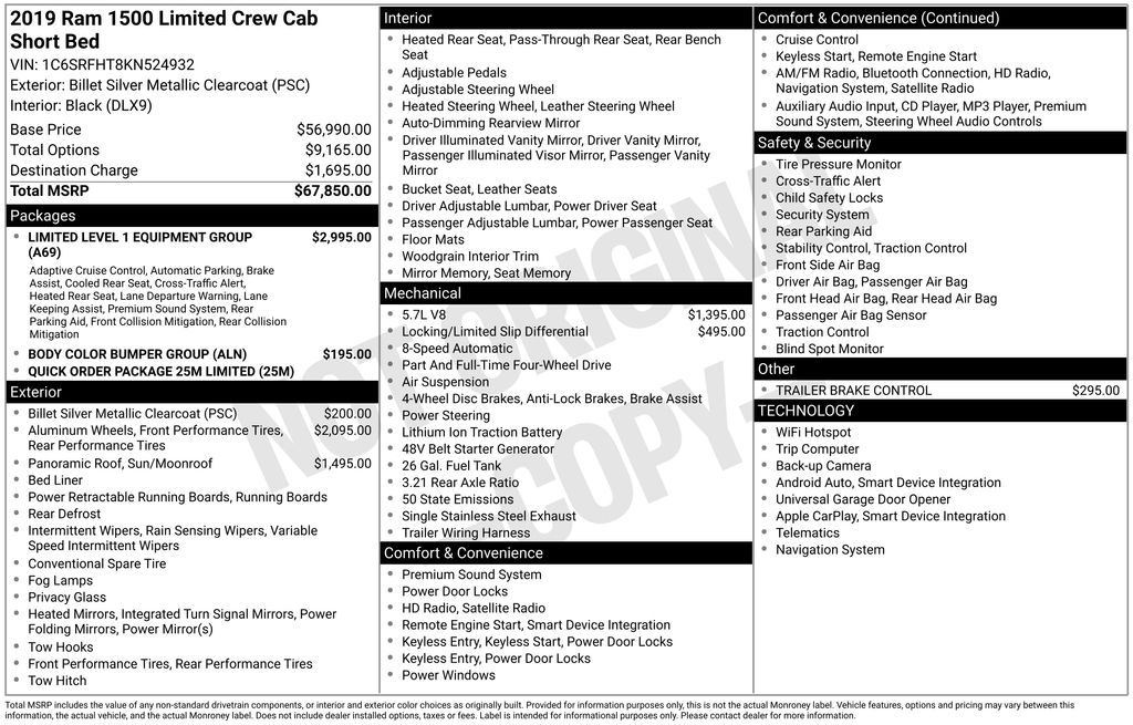 2019 RAM 1500 Limited 4x4 Crew Cab 5'7's photo