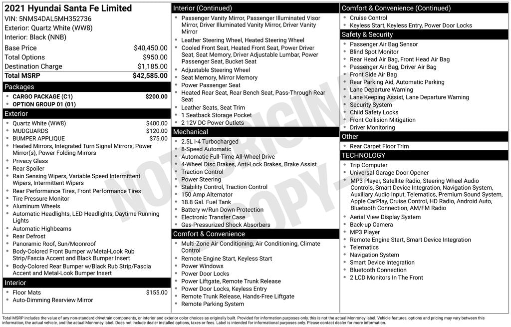 Used 2021 Hyundai Santa Fe Limited SUV