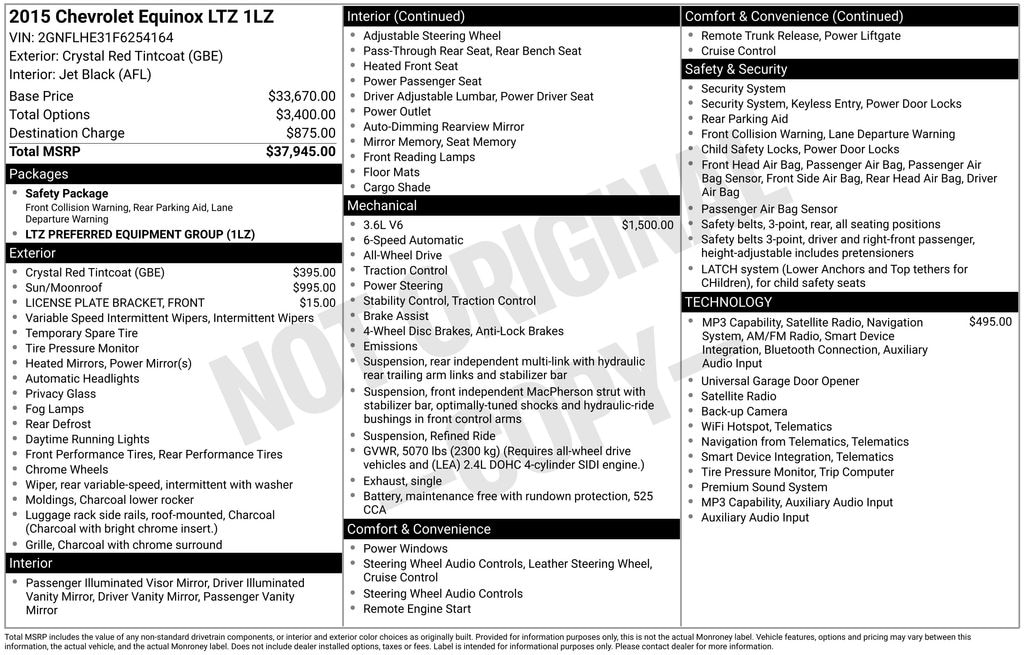 Used 2015 Chevrolet Equinox LTZ SUV
