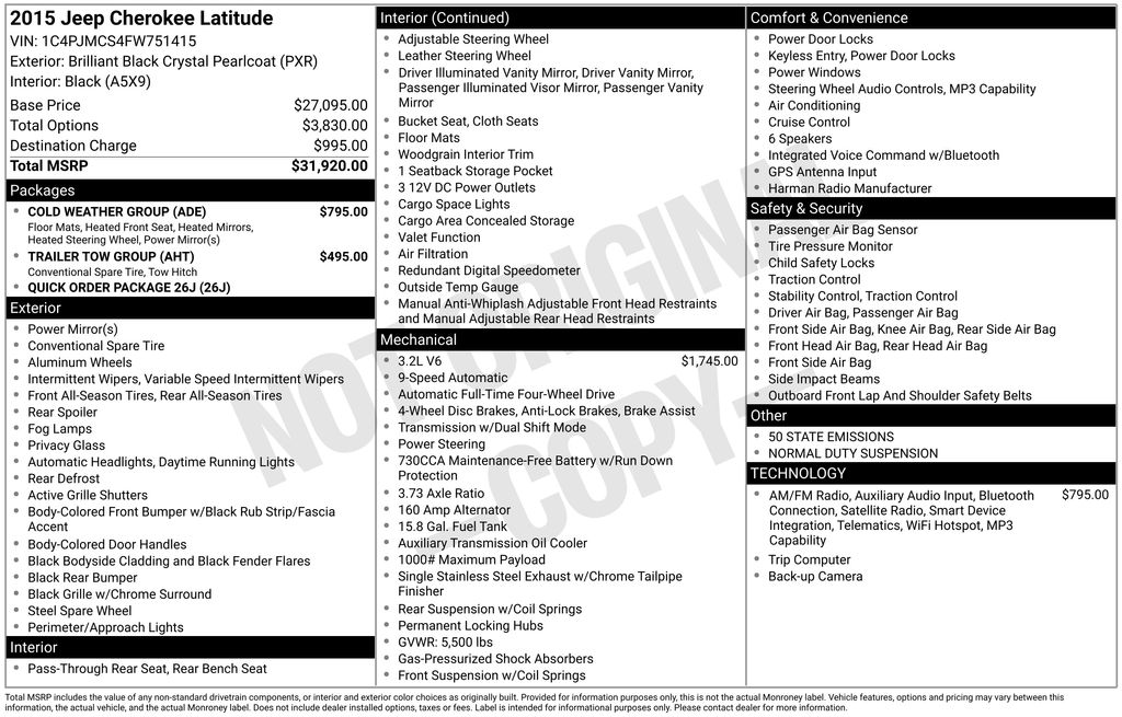 2015 Jeep Cherokee Latitude 4X4's photo