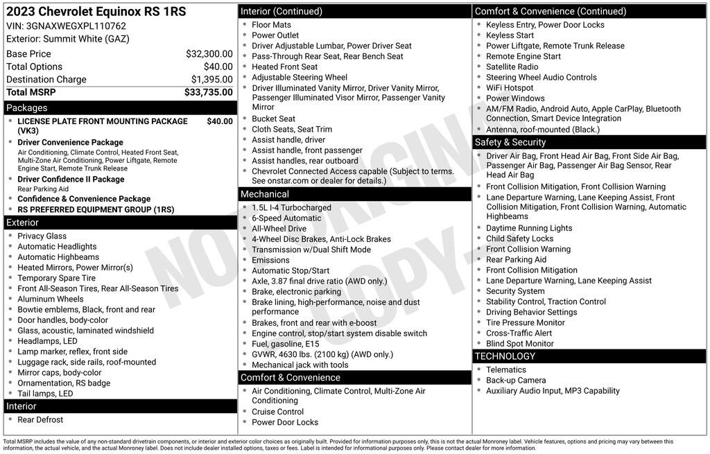 Used 2023 Chevrolet Equinox RS SUV