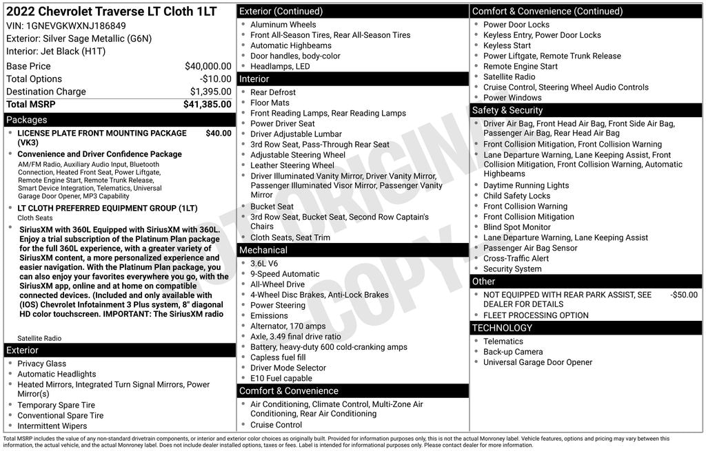 Used 2022 Chevrolet Traverse LT SUV