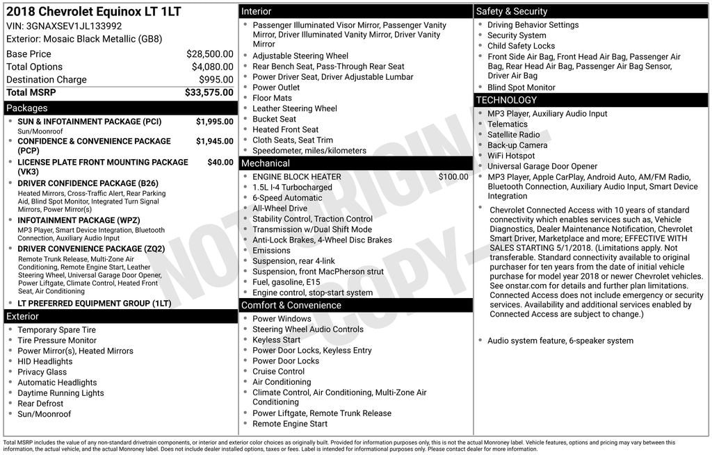 Used 2018 Chevrolet Equinox LT SUV