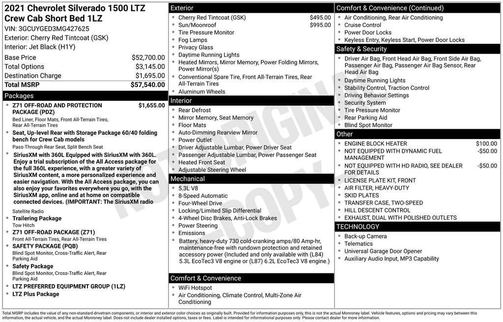 2021 Chevrolet Silverado 1500 LTZ 4X4 Crew Cab Short Box's photo