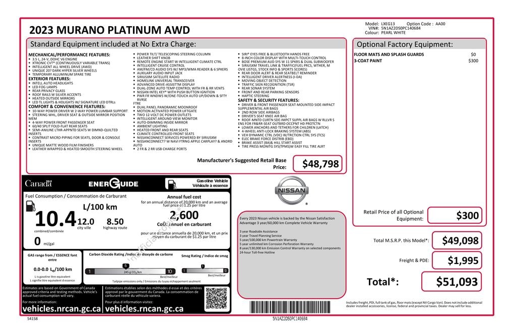 Used 2023 Nissan Murano Platinum SUV