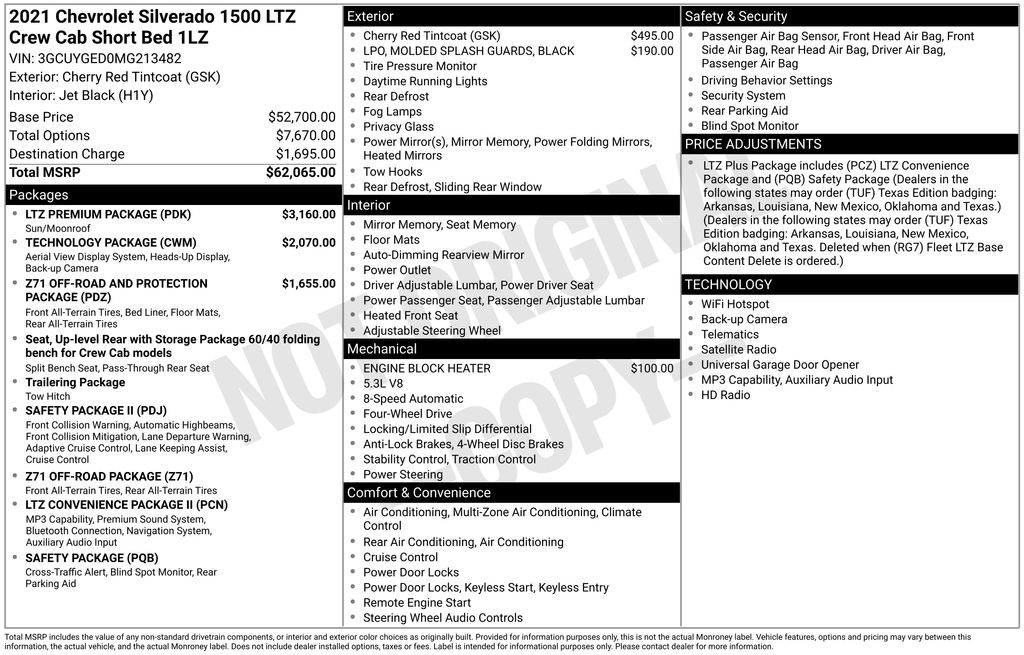 2021 Chevrolet Silverado 1500 LTZ 4X4 Crew Cab Short Box's photo