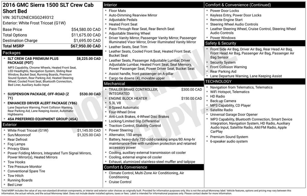Used 2016 GMC Sierra 1500 SLT Truck Crew Cab