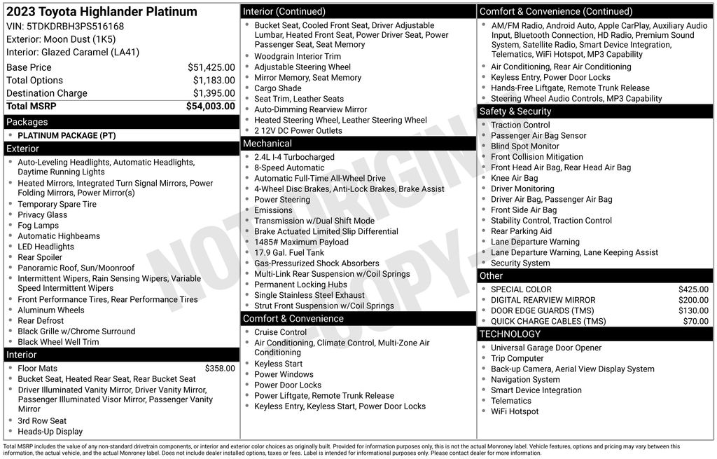 2023 Toyota Highlander Platinum AWD's photo