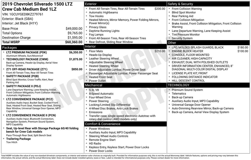 2019 Chevrolet Silverado 1500 LTZ 4X4 Crew Cab Standard Box's photo