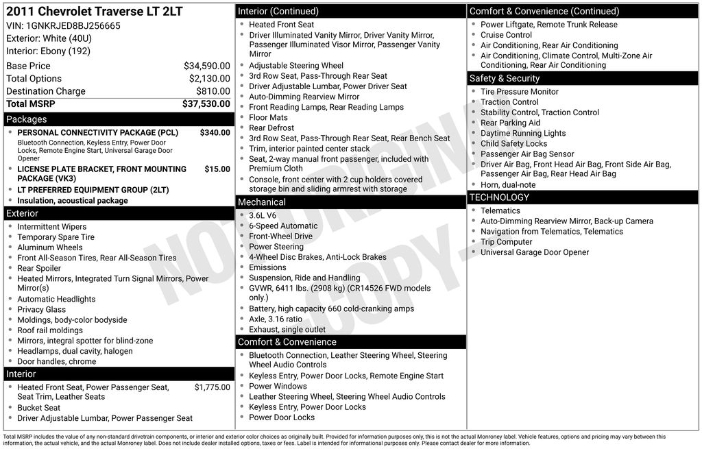 2011 Chevrolet Traverse 2LT FWD's photo