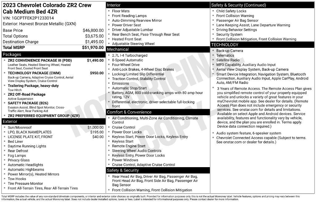 Used 2023 Chevrolet Colorado ZR2 Truck Crew Cab