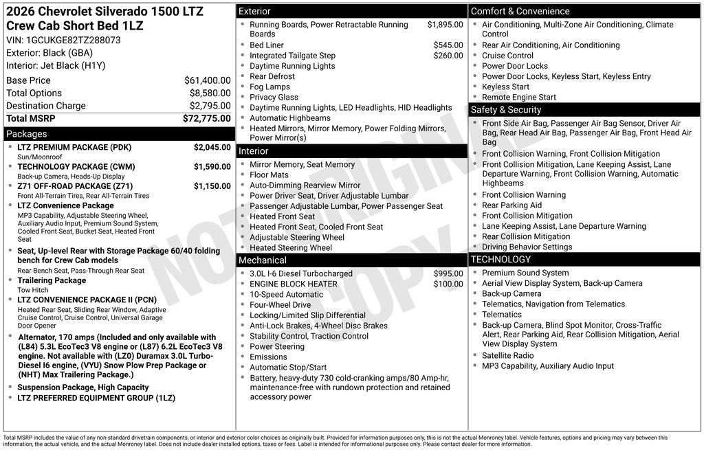 2026 Chevrolet Silverado 1500 LTZ 4X4 Crew Cab Short Box's photo