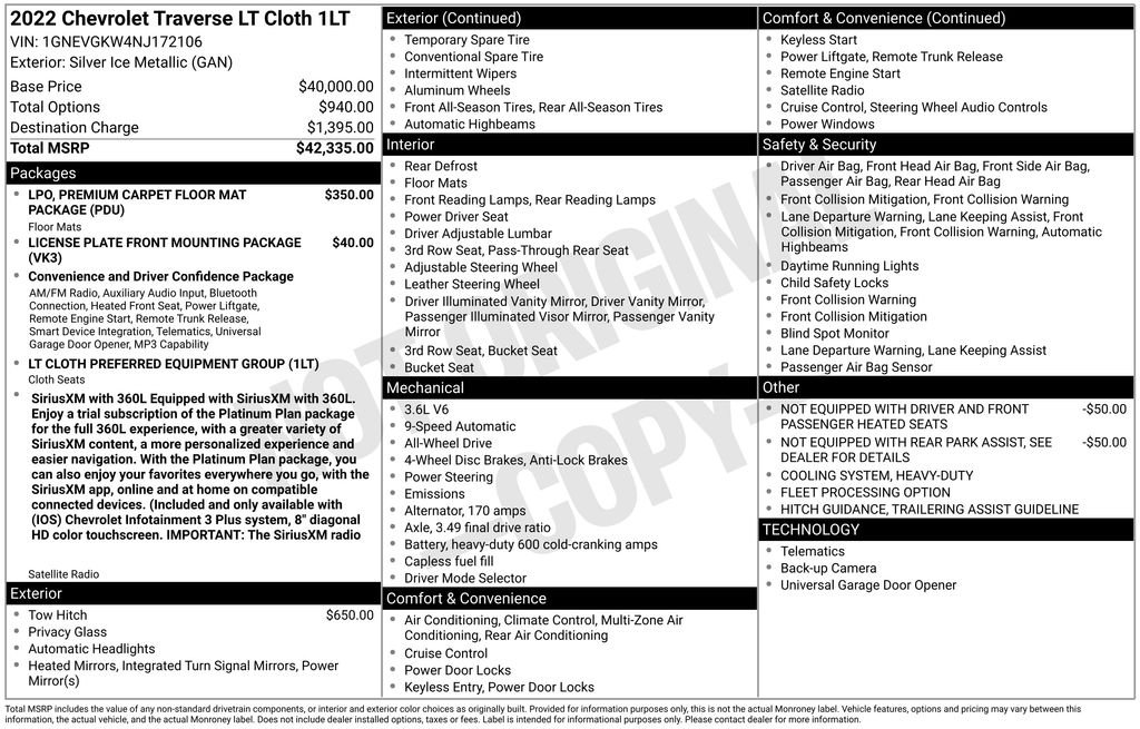 2022 Chevrolet Traverse AWD 1LT's photo