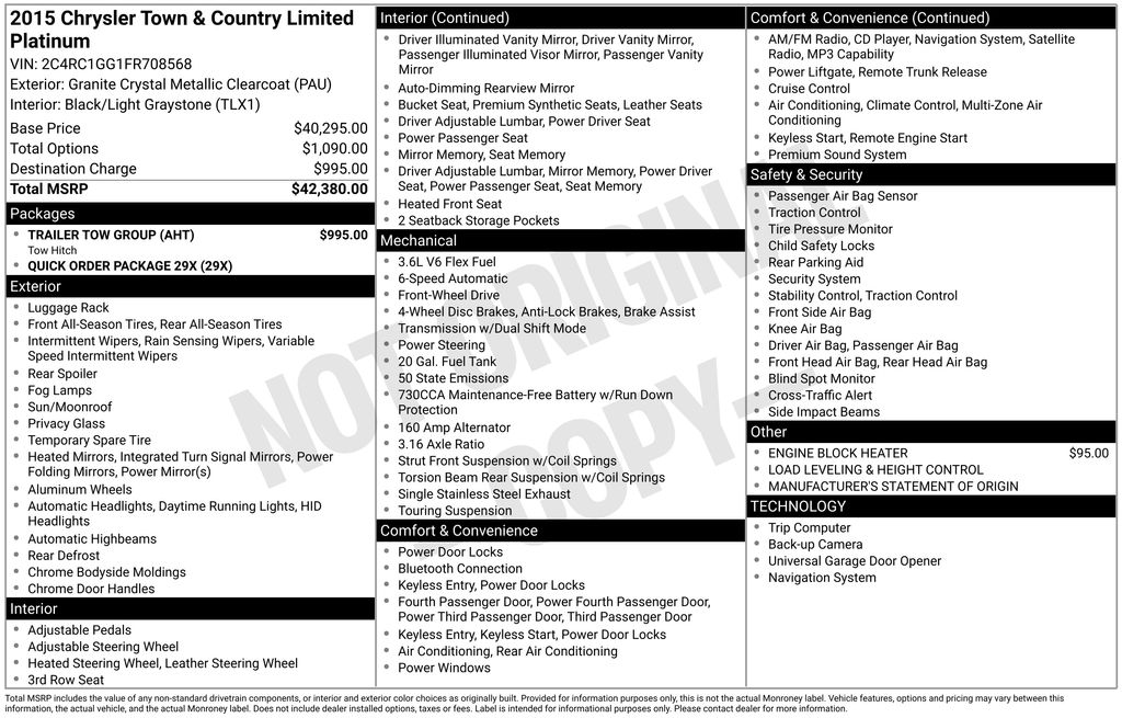 2015 Chrysler Town & Country Limited Platinum's photo