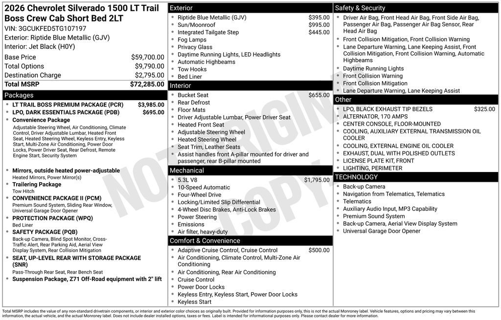 2026 Chevrolet Silverado 1500 LT Trail Boss 4X4 Crew Cab Short Box's photo