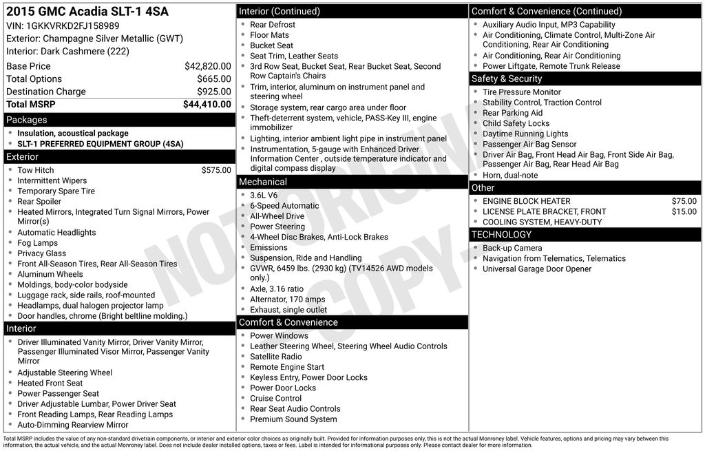 2015 GMC Acadia AWD SLT-1's photo