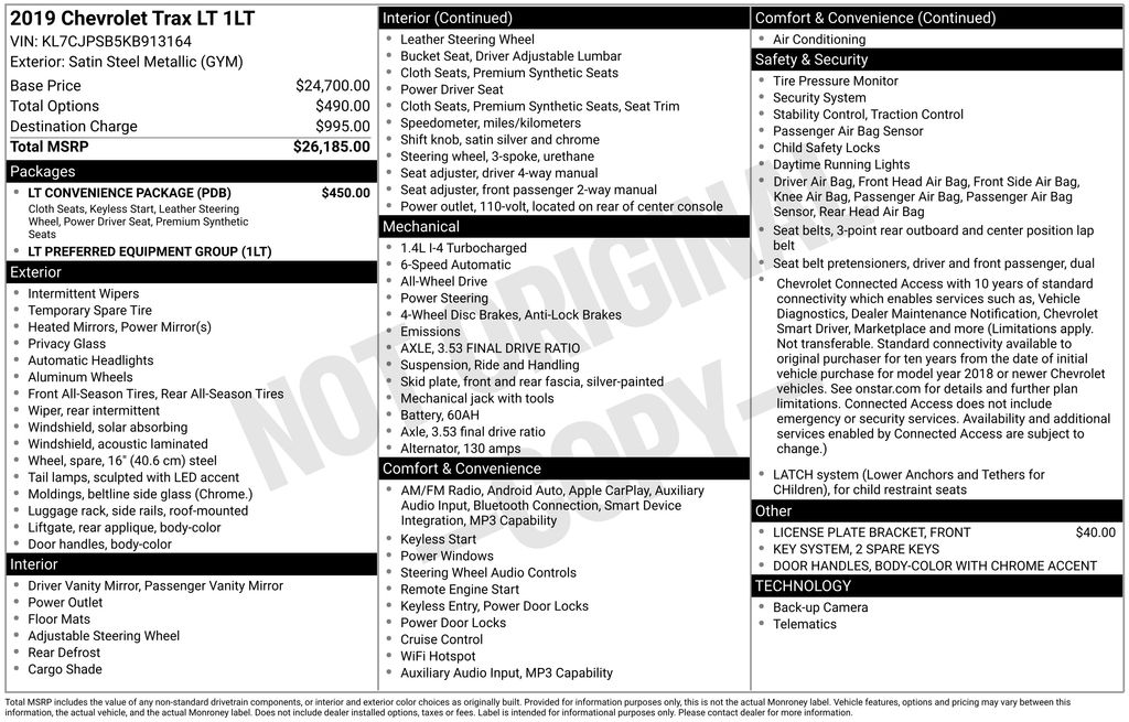 2019 Chevrolet Trax LT AWD's photo