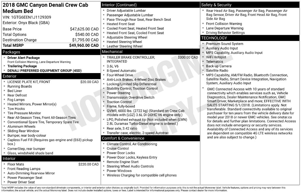 2018 GMC Canyon