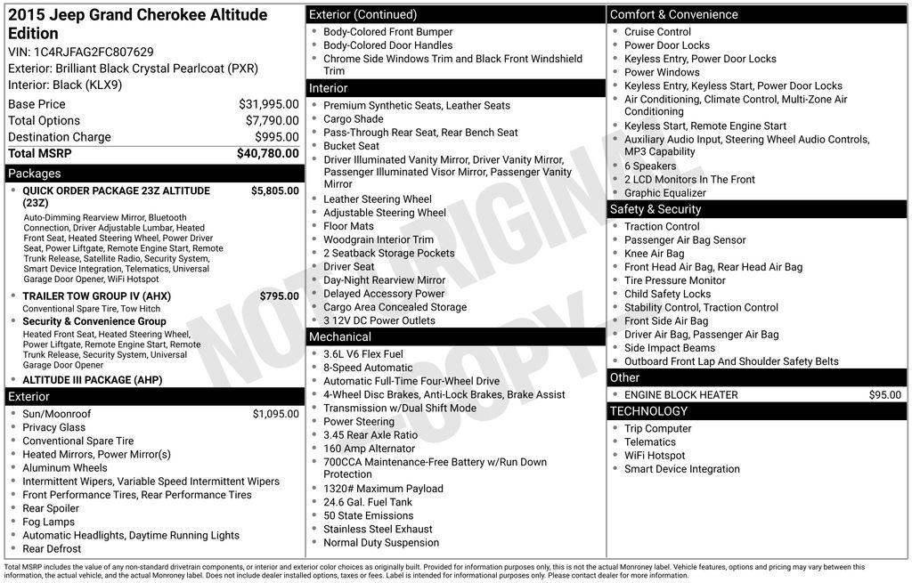 2015 Jeep Grand Cherokee Altitude 4WD's photo