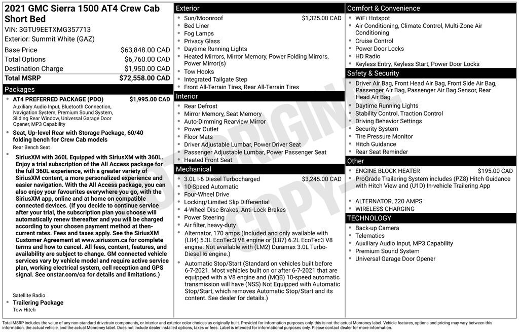 Used 2021 GMC Sierra 1500 AT4 Truck Crew Cab
