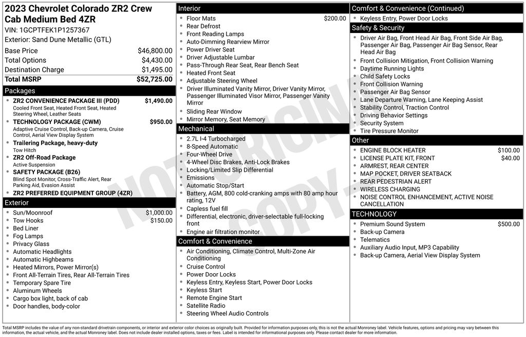 2023 Chevrolet Colorado 4WD ZR2 Crew Cab Short Box's photo