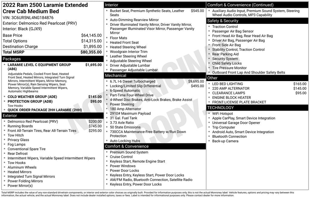 Used 2022 Ram 2500 Laramie Truck Mega Cab