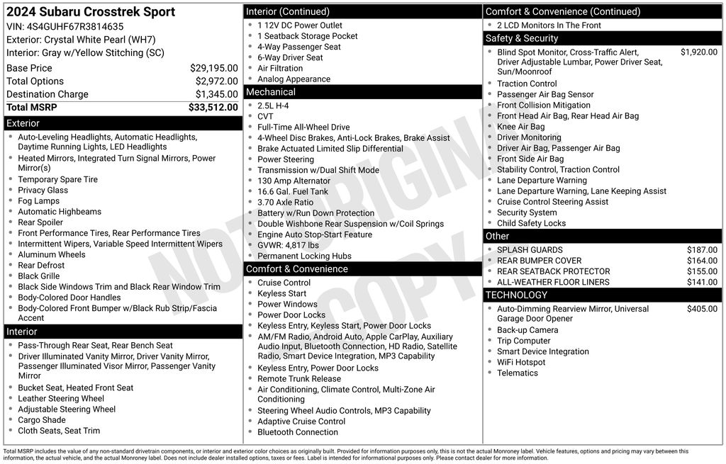 2024 Subaru Crosstrek Sport CVT's photo