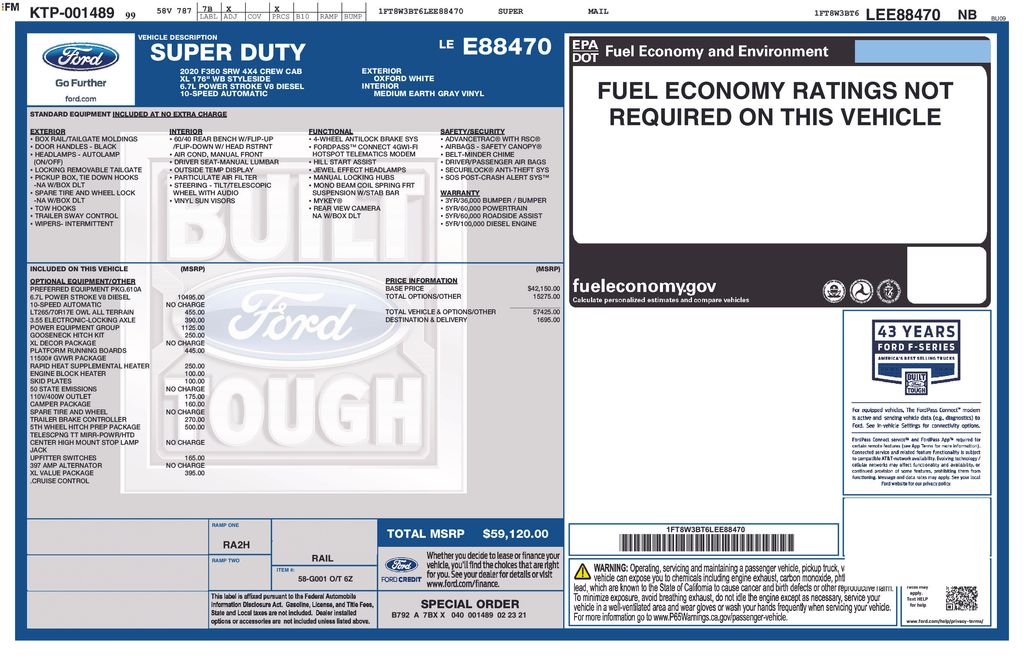2020 Ford F-350 XL 4x4 Crew Cab 6-1/2' Box SRW's photo