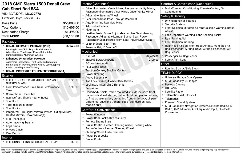 Used 2018 GMC Sierra 1500 Denali Truck Crew Cab