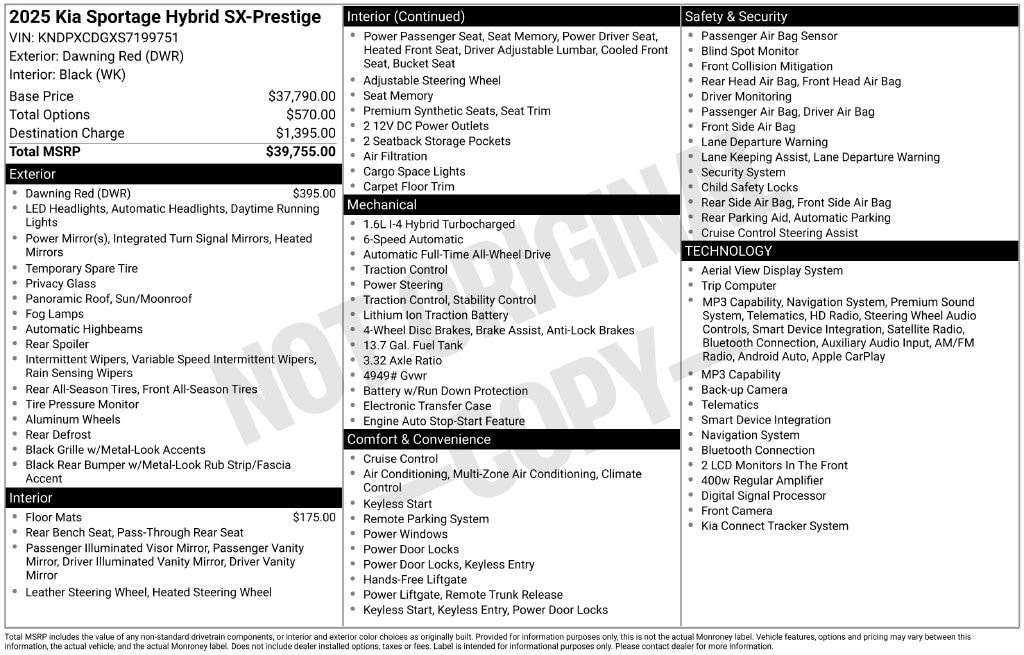 Used 2025 Kia Sportage Hybrid SX-Prestige SUV