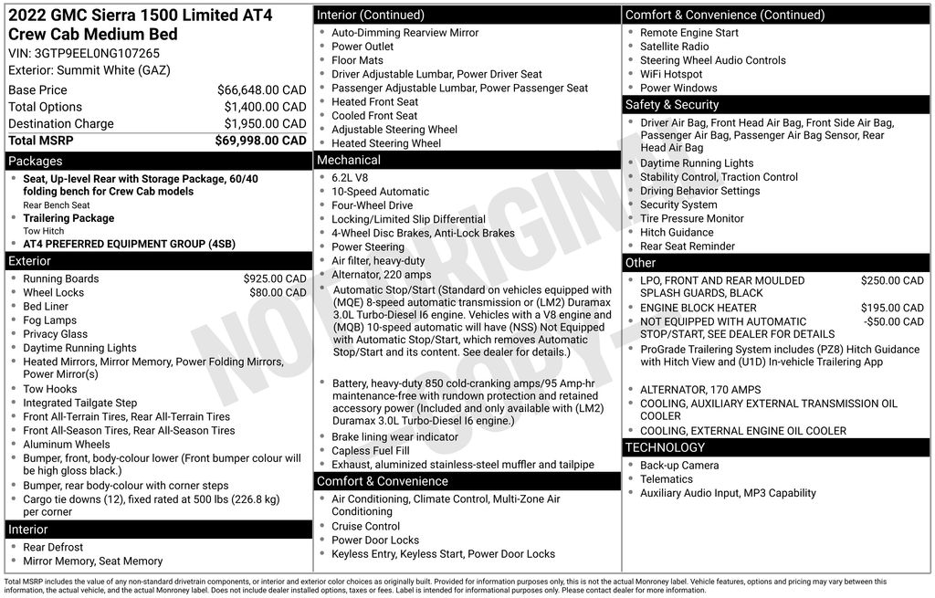 2022 GMC Sierra 4WD Crew Cab Short Box AT4's photo