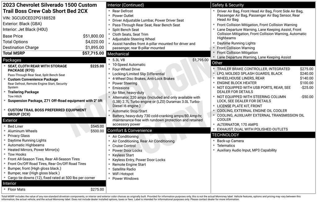 2023 Chevrolet Silverado 1500 Custom Trail Boss 4X4 Crew Cab Short Box's photo
