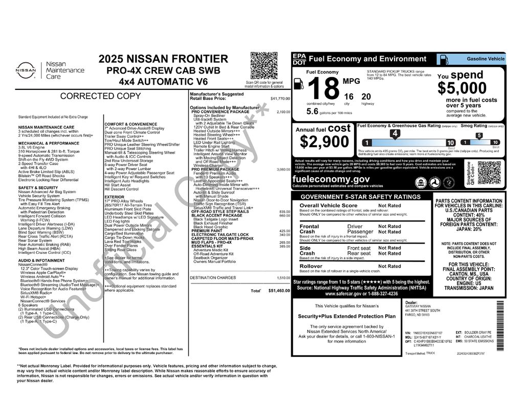 2025 Nissan Frontier PRO-4X Crew Cab 4X4's photo