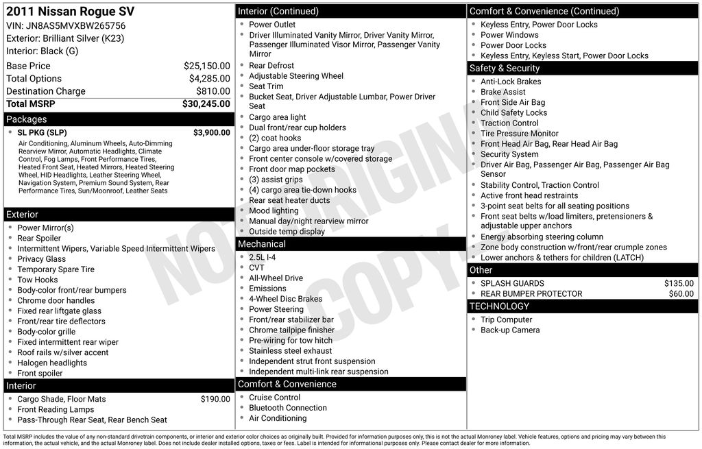 2011 Nissan Rogue SUV 