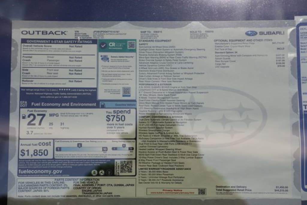 New 2026 Subaru Outback Limited SUV