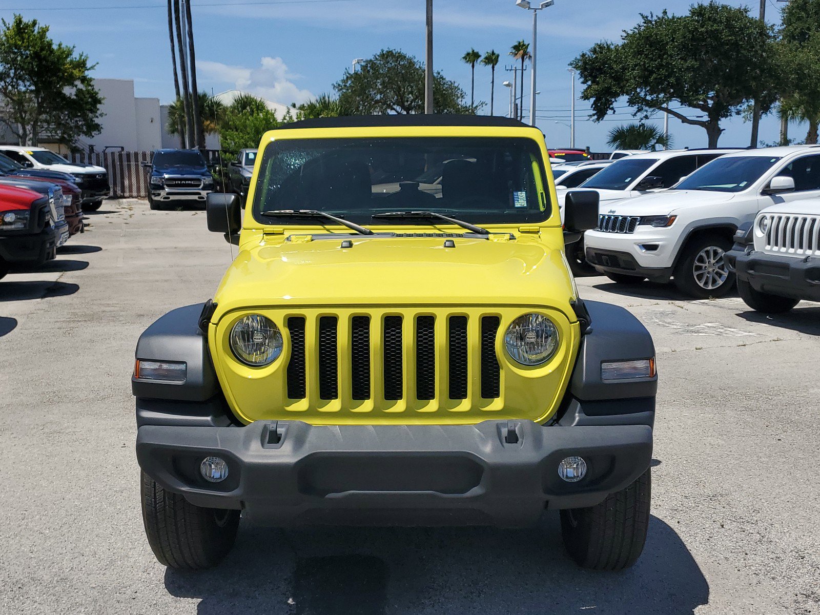 Used 2023 Jeep Wrangler 4-Door Sport S with VIN 1C4HJXDN1PW664345 for sale in Melbourne, FL