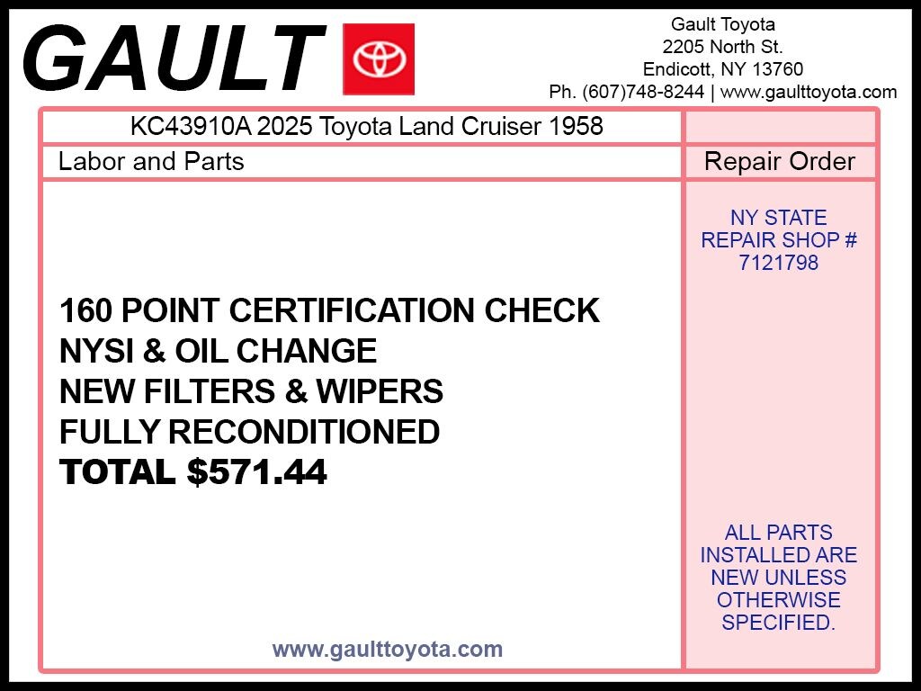 Used 2025 Toyota Land Cruiser 1958 SUV