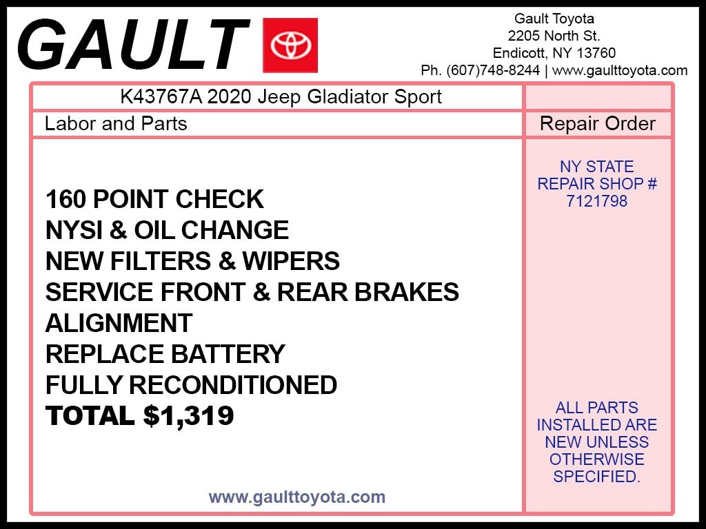 Used 2020 Jeep Gladiator Sport Truck