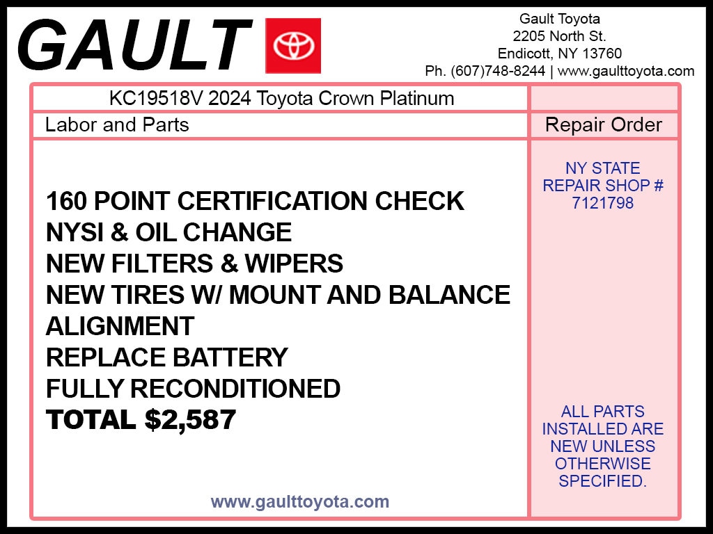 Used 2024 Toyota Crown Platinum Sedan
