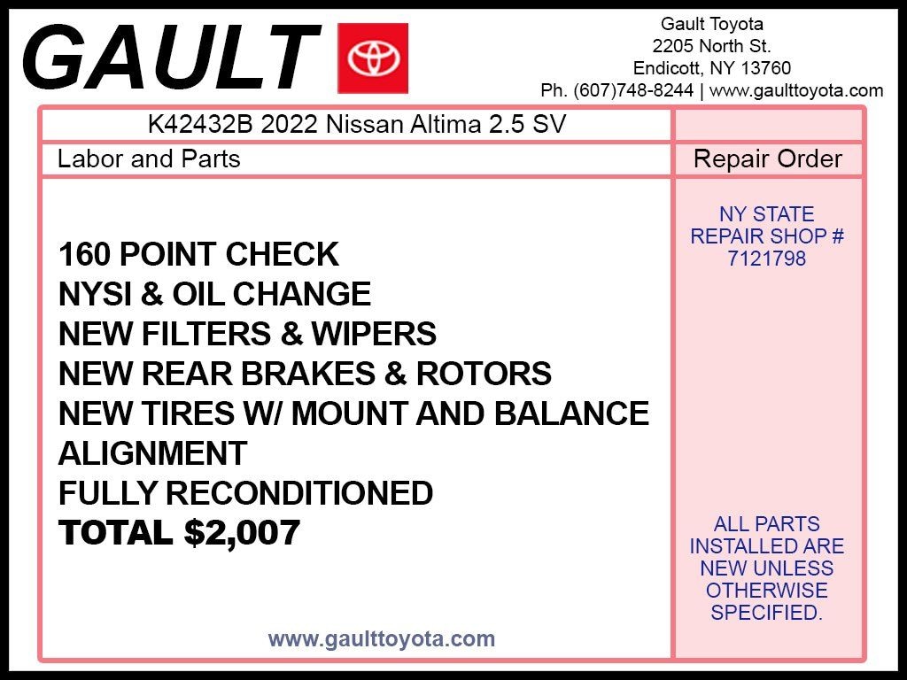 Used 2022 Nissan Altima 2.5 SV Sedan